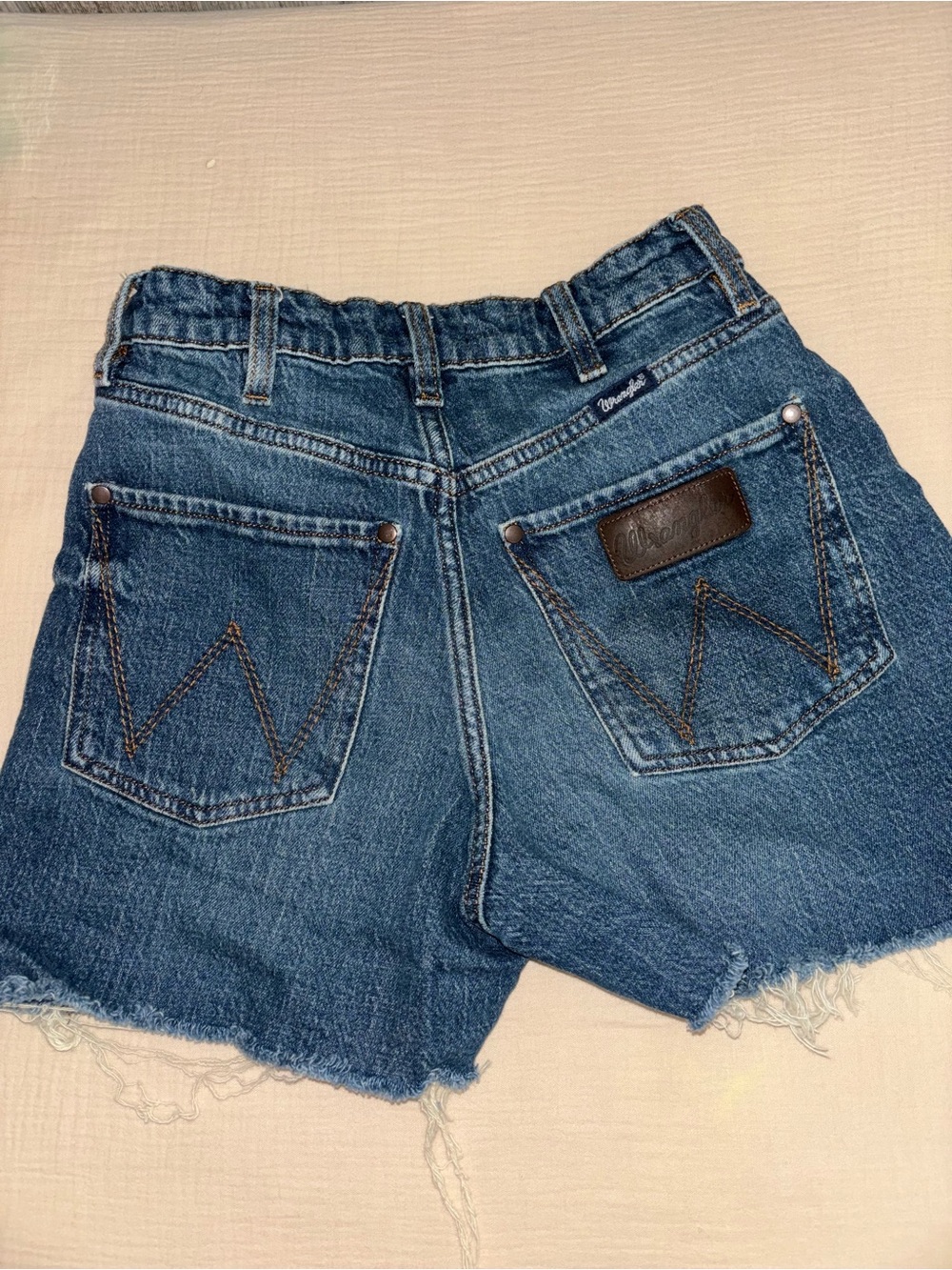 Wrangler Distressed Denim Cutoff Shorts - Blue